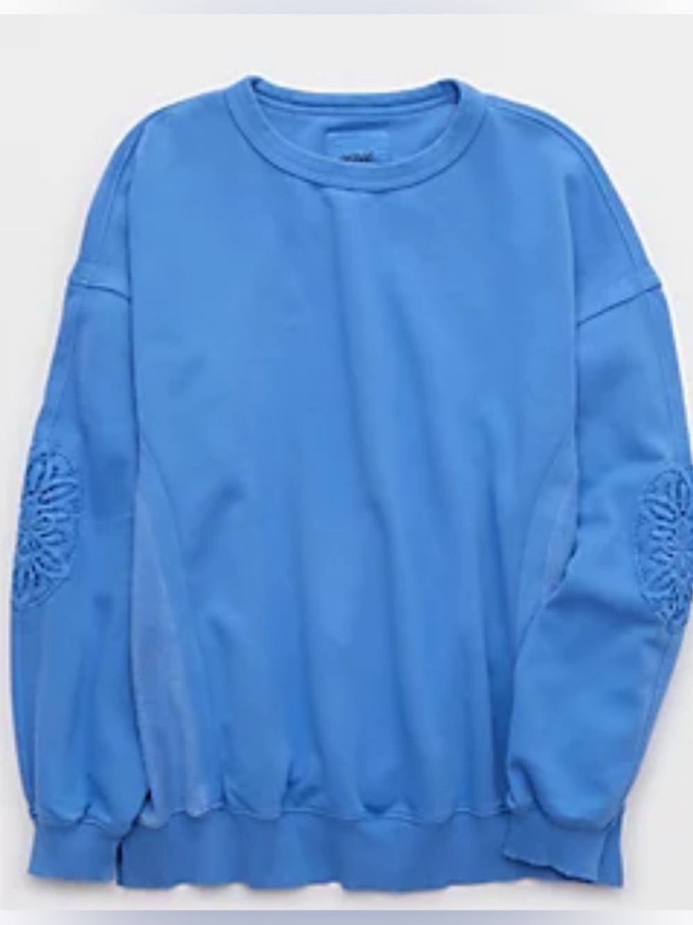 aerie Keep It Light Crochet Crewneck Sweatshirt